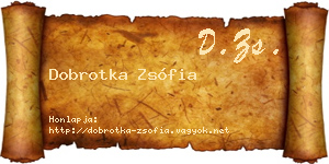 Dobrotka Zsófia névjegykártya